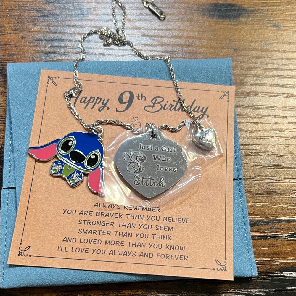 Stitch Silver Kids Necklace